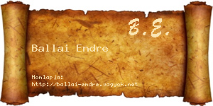 Ballai Endre névjegykártya